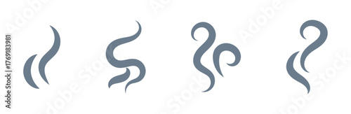 Smoke and steam vector icon set. Heat, hot, cooking symbol vector.