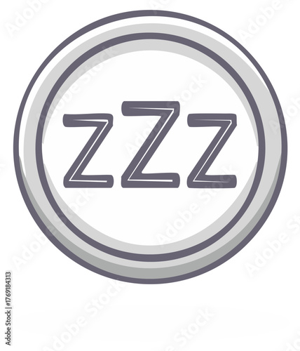 Cartoon ZZZ Sleep Symbol Icon Representing Rest Nap Snooze and Relaxation Vector Graphic