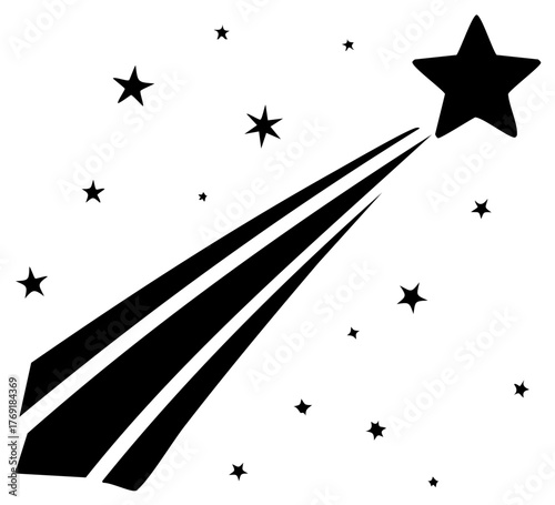 Shooting Star Trail with Scattered Stars Celestial Event