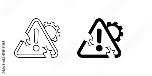 Incident set icon with white background vector stock illustration
