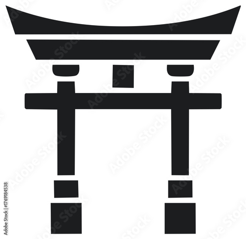 Japanese Torii Gate Icon Spiritual Symbol Entrance Traditional Shrine Culture Design Element