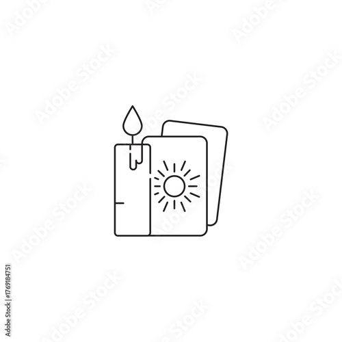 Fortune Cards icon, Fortune telling cards Symbol Outline icon Transparent background Editable Stroke