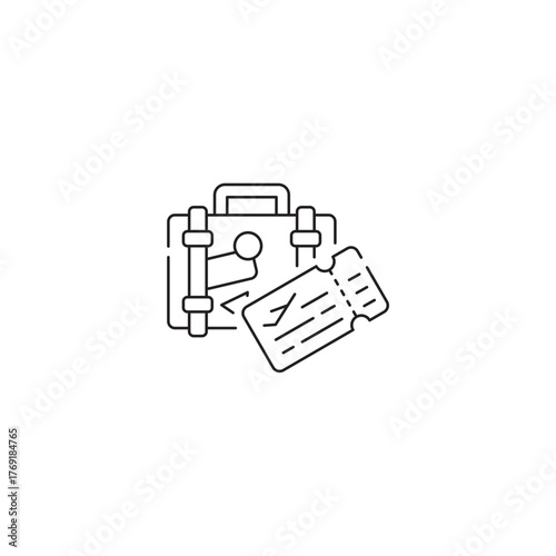 Travel, Airline tickets icon, Passenger Symbol Outline icon Transparent background Editable Stroke