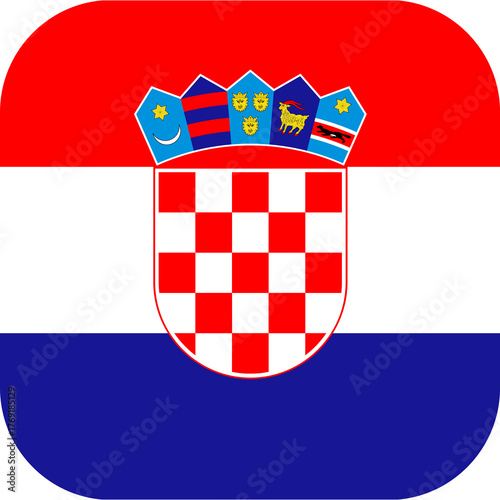 Croatia Flag Rounded Square...