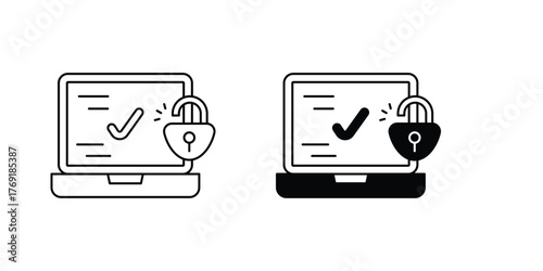 Cyber Attack set icon with white background vector stock illustration