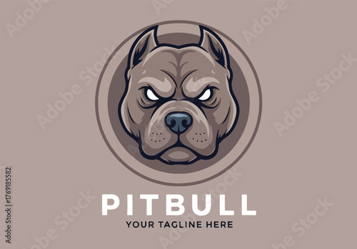 Ferocious pitbull gaming mascot logo design - Gaming logo - Gaming Mascot - esport mascot stock illustration