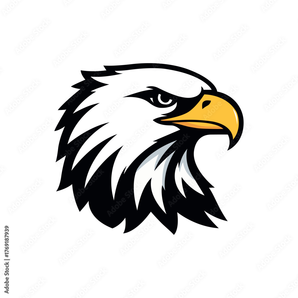 Fototapeta premium Bald eagle logo design strong bird vector symbol