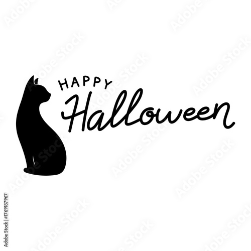 Happy Halloween with black cat