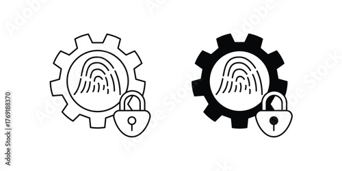 Biometric set icon with white background vector stock illustration