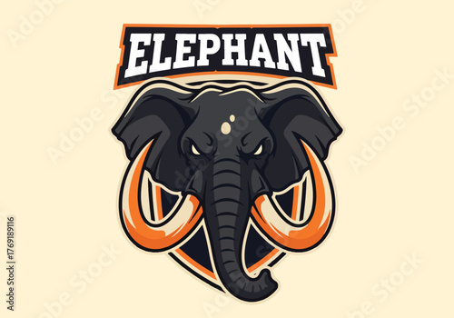 Mascot elephant logo design fierce gaming art - Gaming logo - Gaming Mascot - esport mascot stock illustration