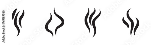 set of doodle smoke symbol aroma smell icon hand drawn vector illustration
