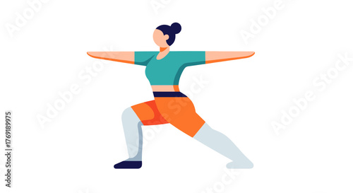 Healthy And Active Woman Performing Yoga Pose Against A Black Background