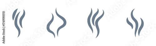 Smoke steam icon vector set, Smoke smell. Vector illustration