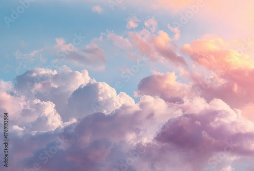 Pastel Clouds at Sunset, Sky Background