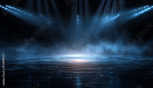 Abstract Water Ripple Stage with Spotlights Background