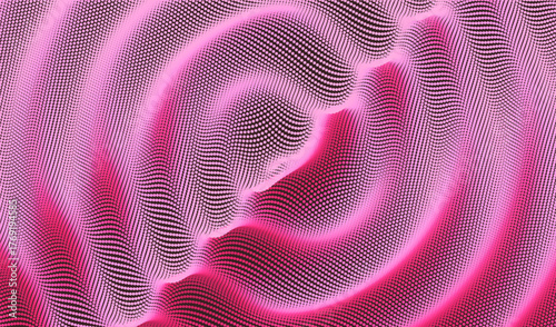 3D wavy background. Ripple effect. Grid surface. Vector illustration for cover, card, postcard, banner, poster, brochure or presentation.