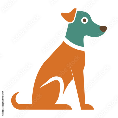 Dog sitting icon on white background  pet vector illustration