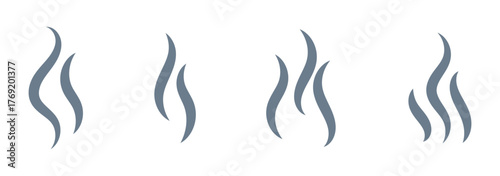 Smoke steam silhouette icon or logo illustration outline black style