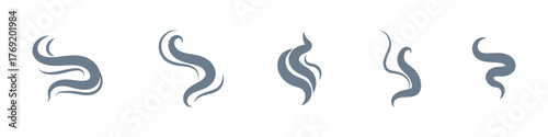 Smoke steam silhouette icon or logo illustration outline black style