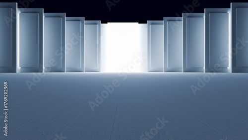 Minimalist architectural style car background rendered in 3D