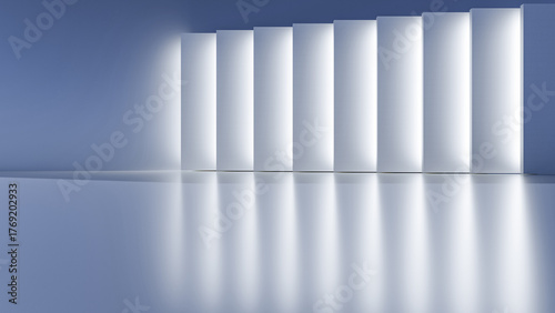 Minimalist architectural style car background rendered in 3D