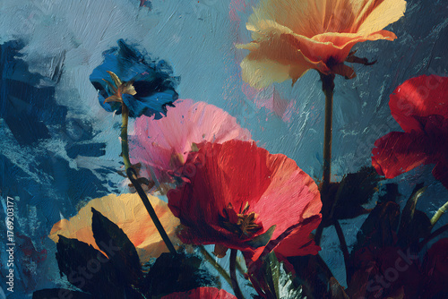 artistic composition of delicate flowers blended with soft brush strokes creating an elegant fine art style invitation design