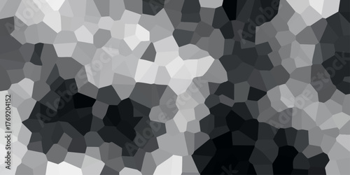 Detailed abstract mosaic background with interconnected irregular polygons in a spectrum of grey tones creating depth and texture