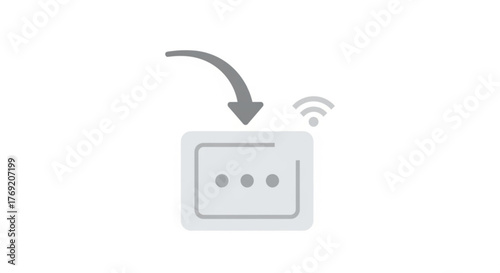 An illustration of a smart plug with an arrow pointing down, indicating the action of plugging in