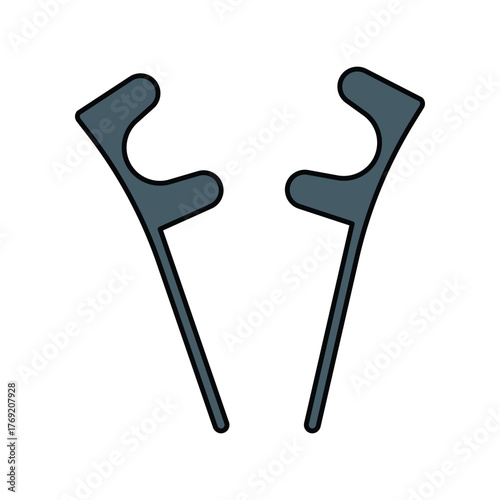 Crutches icon with white background vector stock illustration
