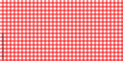 Red gingham checkered pattern background. Classic picnic plaid seamless design in red and white tones, perfect for fabric, tablecloth, and decorative use.