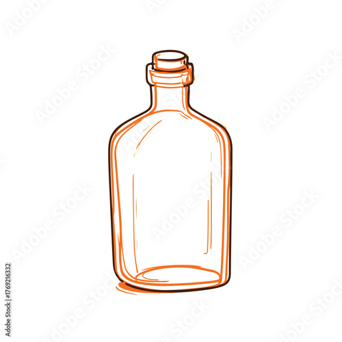 Sleek Bottle Design Illustration in Flat Style