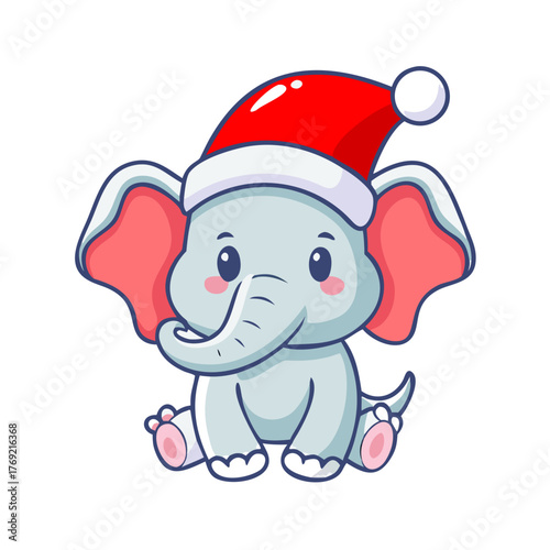 elephant with santa hat
