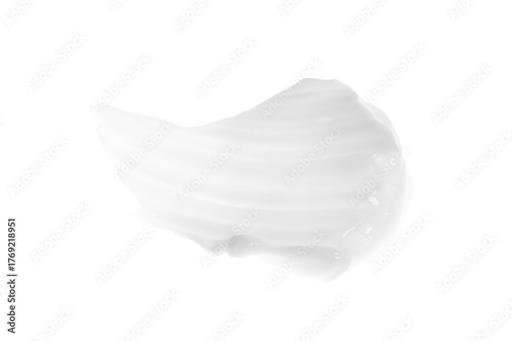 Naklejka premium Sample of cream isolated on white, top view