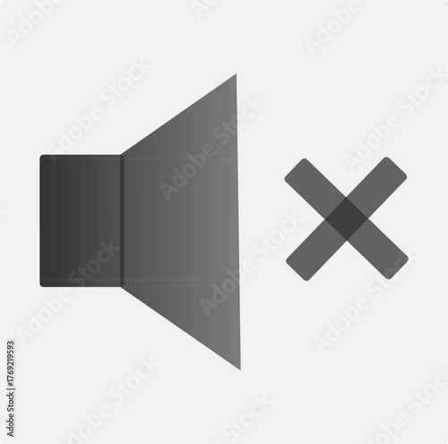 Mute Symbol — Minimalist Monochrome Geometric Abstract Icon