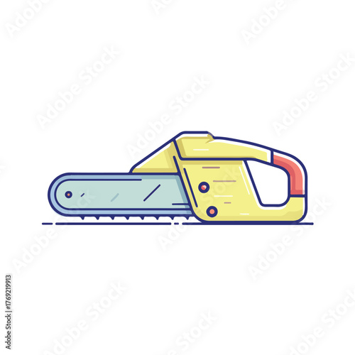 Sleek Handsaw Design in Flat Vector Style