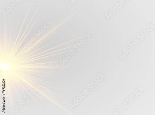 Bright yellow sunlight beams create dynamic glowing effects. Soft luminous rays enhance depth and visual appeal. Perfect for abstract designs, banners, and creative projects. PNG