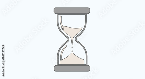 Hourglass counting down precious seconds, symbolizing time passing, urgency, and deadline pressure.
