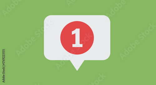 Notification bubble with a single alert, symbolizing new messages or updates