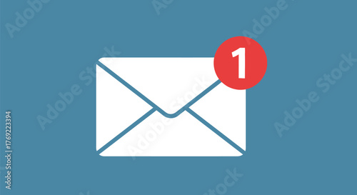 New email notification on a blue background