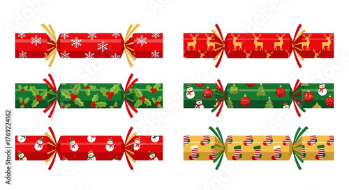 Festive Christmas Crackers A Colorful Array of Holiday Cheer and Celebration
