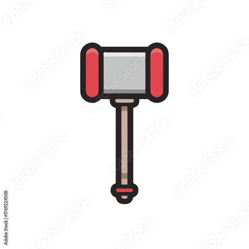Sleek Mallet Line Art Design Accent