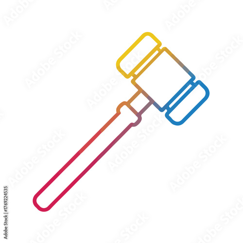 Sleek Mallet Line Art Design Accent