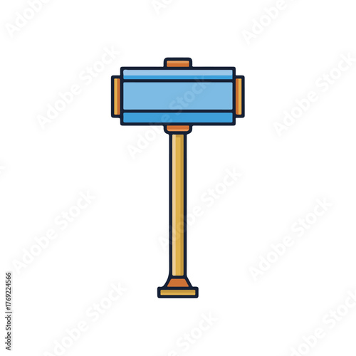 Sleek Mallet Design in Clean Line Art