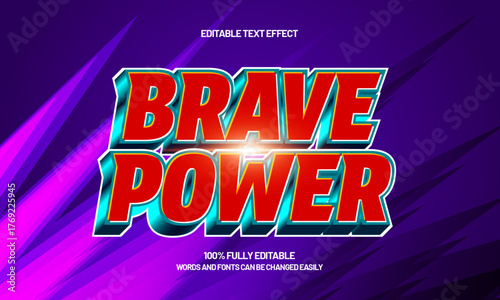 modern brave power title text effect with light glow