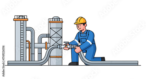 Industrial Engineer Maintaining Petrochemical Plant System for Optimal Operations and Efficiency