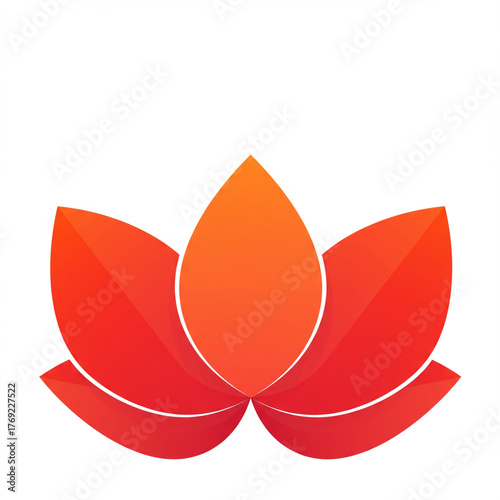 Abstract Blooming Petals Vector Illustration with Red, Orange, Pink Gradients.