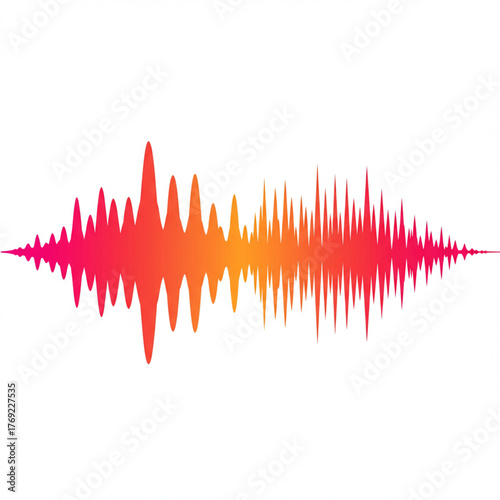 Abstract Sound Waves Vector with Fluid Gradients in Red, Orange and Pink. 