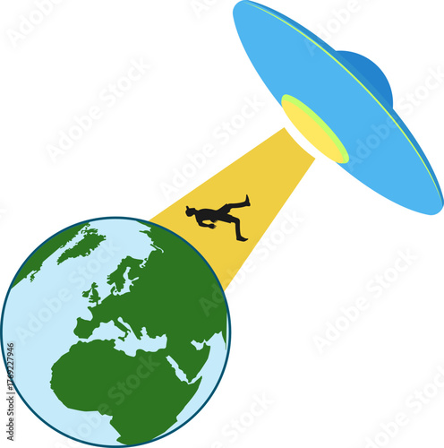 The UFO is kidnapping people from planet Earth.