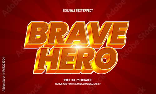 modern brave hero title text effect with light glow