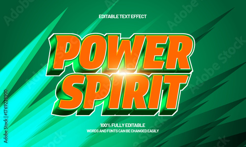 modern power spirit title text effect with light glow